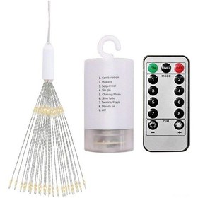 Resim Neevoyu Led Atışık Işıklı Süs 180 Ledli Pili Ve Kumanda İle Güneşli/iç Mekan Dekorasyonu Gümüş Tel, Islak Beyaz Diğer 