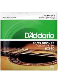 Resim D'addario Ez890 Super Light Akustik Gitar Teli 09-45 