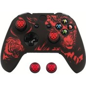 Resim Gaojunshop01 Ralan Xbox One S/x İçin Kaplan Desenli Silikon Kumanda Kılıfı - Black&red 