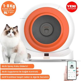 Resim Groove Q-Clean Otomatik Kedi Tuvaleti Turuncu - Petfit Aqua Flow Akıllı Su Pınarı Çeşmesi - Petfit Feline Prime Otomatik Mama Kabı 