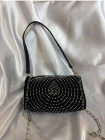 Resim Lovelystore Taşlı Kadın Abiye Çanta Kısa Ve Uzun Askılı Gümüş 
