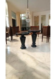 Resim Siyah Ahşap 2 Li Fitilli Mantar Yan Sehpa Seti Modern Fiskos 