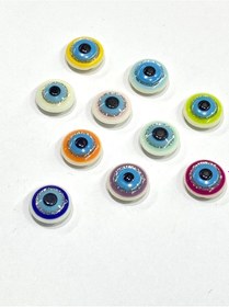 Resim Bebek Düğmesi / Nazar Boncuğu Model 1 / 10 Adet / - Fıstık Yeşili 