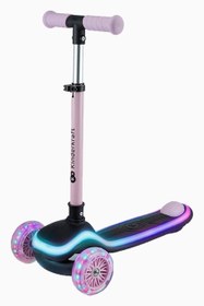 Resim Raket LED Üç Tekerlekli Çocuk Scooter - Bej 