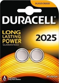 Resim Duracell 2025 3V DL2025/CR2025 Lithium Düğme Pil 2'li 