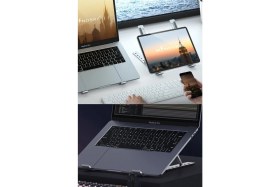 Resim Munico Sert Fonksiyonel Plastik Laptop Uyumlu Siyah Standı Patronluk Stand Bilgisayarlara Için Ideal Seçim 