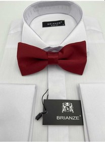 Resim Brianze Bordo Düz Renk Saten Papyon Bordo 