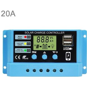 Resim 20a Güneş Şarj Kontrol Cihazı 12v / 24v Lityum Kurşun-asit Akü Şarj Deşarj Pv Kontrol Cihazı, Gösterge Işığı İle 