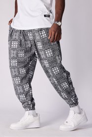 Resim Superbluemexico Unisex Jakar Desenli Pileli Şalvar Pantolon 