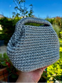 Resim UNİCORNS Metalik Gri Clutch, Mini Boy Clutch, Saplı Clutch, Burslu Clutch, Gümüş Renk Clutch 