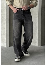 Resim Erkek Ekstra Baggy Jean Pantolon Gri 