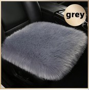 Resim Novahub Suni Kürk Kaplaması Peluş Araba Koltuğu Pedi Gri 1 Adet Cushion 