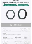 Resim Createtech Playstation Vr2 Hifylux Miyopi Gözlük Lensü -1.0d, Asferik Reçine, Ps Vr2 Uygun 