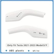 Resim Dashanshop Tesla Model 3 Y 2021 2023 Direksiyon Ve Silecek Karbon Fiber Desenli Beyaz Aksesuar Seti 