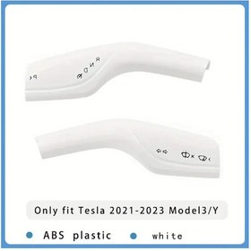 Resim Dashanshop Tesla Model 3 Y 2021 2023 Direksiyon Ve Silecek Karbon Fiber Desenli Beyaz Aksesuar Seti 
