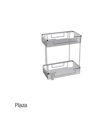 Resim Duxxa A.596Krom Plaza 25x15 2'Li Tel Şampuanlık Krom 