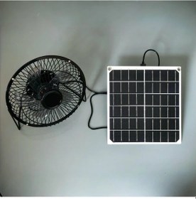 Resim Sunshine022 Black 202x195+fan 7w Güneş Panelli Taşınabilir Fan Kit Acil Durum Kamp İçin Şarj Soğutma 