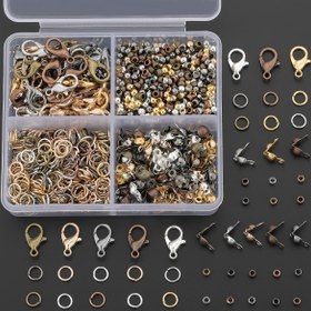 Resim 350 parça Kutulu Yengeç Tokası/Açık Atlama Halkası/Konumlandırma Boncuğu/Tokalı Set, İçerisinde 50 parça Yengeç Tokası, 100 parça Atlama Halkası, 100 parça Konumlandırma Boncuğu ve 100 parça Toka bulunan, Aksesuar Takı Yapımı, El Yapımı DIY Boncuğu, Arka Uzatma Boncuğu, Düz Sonlu Sabitleme Boncuğu, Açık Atlama Halkası, Açma Halkası Bağlantı Halkası, Çift Sonlu Toka, Kolye Kolye Tokası, Bilezik Ayak Bileziği Bağlayıcı, Küpe Küpe Kapalı Halka, Cep Telefonu Zinciri Anahtarlık Aksesuar Malzemesi 