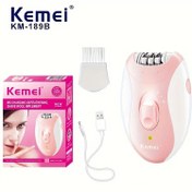 Resim Kadınlara Özel Kemei KM-189B Elektrikli Epilatör, Taşınabilir USB Yeniden Şarj Edilebilir Saç Çıkarma Makinesi, Çift Kullanımlı Kordonlu Jilet için Bacak, Bikini, 700mAh Lityum Polimer Pili, Mekanik Tıraşlama 
