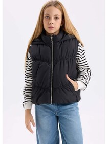 Resim DeFacto Kız Çocuk Su İtici Kapüşonlu Fermuarlı Şişme Yelek D6918A825SPBK27 