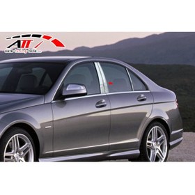 Resim KORAY EXCLUSİVE Mercedes-benz W204 C180 2008-2013 Karbon Kapı Direği Kaplaması Cam Direği Şık Görünüm 6 Parça 