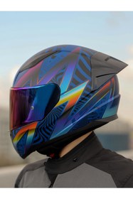 Resim LS2 Rapid 2 Optik Race Full Face Motosiklet Kaskı Yarış Spoiler Siyah Vizörlü 