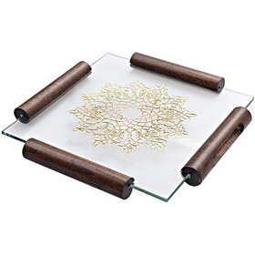 Resim Camhare Taç Altın Kare Tepsi No 5 