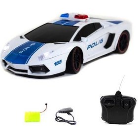 Resim 1:12 Ölçek Uzaktan Kumandalı Araba Polis Arabası Işıklı Şarjlı 
