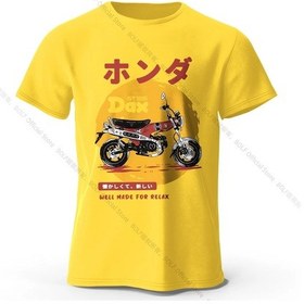 Resim Bolf Retro Bisiklet Sanat Tişört %100 Premium Pamuk Slim Fit El Boyalı Motosiklet Baskılı Tişört - Sürüş Tutkunları İçinyellow 