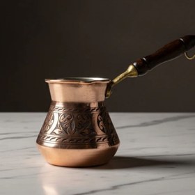 Resim Bakırzen Engraved Copper Turkish Coffee Pot - 400ml (13.53 fl oz) 