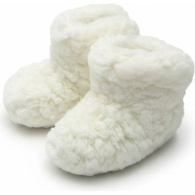 Resim Beyaz Çocuk Panduf - Kaydırmaz Taban, Welsoft Polar, Terletmeyen Ev Patiği (Unisex) 