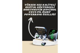 Resim Kont 7 Kordonlu Akıllı Saat ve Aynalı Bluetooth Kulaklık Powerbank Dijital Göstergeli 