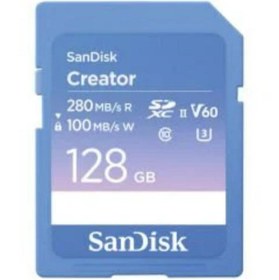 Resim Sandisk Creator 128GB SDSDXEP-128G-GNCIS 280MB/s UHS-II SDXC 6K-4K UHD V60 Hafıza Kartı 