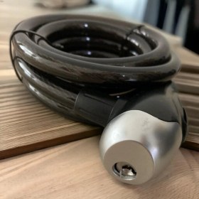 Resim T. Concept Dayanıklı Çelik Halat Anahtarlı Bisiklet Kilidi Siyah 12X180 