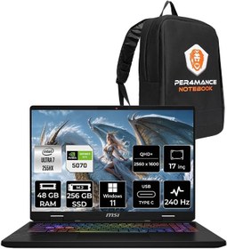 Resim MSI Crosshair 17 HX AI Ultra 7 255HX 48GB 256GB SSD RTX5070/8GB 115W 17" 2K QHD+ 240Hz W11H Gaming 