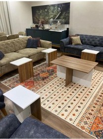 Resim Bicabin Milano Dört Zigonlu Dekoratif Orta Sehpa Beyaz 