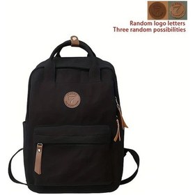 Resim Honeybeeshop Siyah Vintage Fermuarlı Büyük Kapasiteli Çok Yönlü Seyahat Sırt Çantası Siyah 