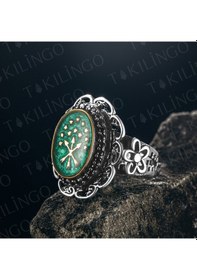 Resim Takılingo 925 Ayar Gümüş Adige Çerkez Bayrağı Motifli Kadın Yüzük Gümüş 