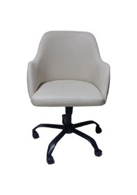 Resim Kapitone Desenli Çalışma Sandalyesi Krem Renkli 
