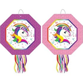 Resim Pinyata Rainbow Unicorn 42 Cm Sopalı Püsküllü Gerçek Patlayan Doğum Günü Pinyatası Diğer 