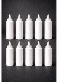 Resim Sosluk Sıkma Şişesi 10 Adet 1000 Ml Bpa Free Mayonez Sos Şişesi Endüstriyel Kullanım Beyaz 