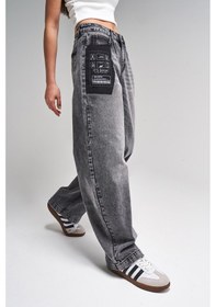 Resim Itsbasic Kadın Füme Renk 2s5-73 %100 Koton Cep Detaylı Baggy Fit Denim Jean 