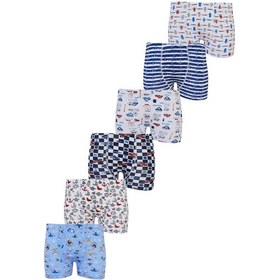 Resim Hepsine Rakip Tutku 6'lı Paket Erkek Çocuk Renkli Empirme Elastan Boxer Tec0254 Çok Renkli 