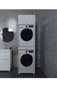 Resim Alfimo Mobilya Çamaşır - Kurutma Makinesi Dolabı Kapaksız BEYAZ 