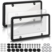 Resim Geeksen 2 Adet Siyah Plaka Çerçevesi - Uv Dayanıklı, Kolay Montaj, Standart 6x12" Plakalar İçin Uyumlu 