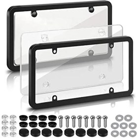 Resim Geeksen 2 Adet Siyah Plaka Çerçevesi - Uv Dayanıklı, Kolay Montaj, Standart 6x12" Plakalar İçin Uyumlu 