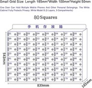 Resim Duvara Monte Akrilik Telefon Saklama Soyunma Kutusu Tuşları ile - Ofis Okul Fabrikası için 80 Yuvaları Cep Telefonu Güvenli Mevduat Dolabı - Güvenli ve Nized Hücre Depolama Çözümü 