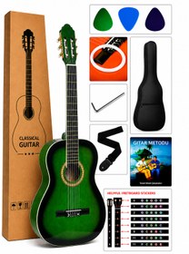 Resim FRANSUA Victor Klasik Gitar Seti Yeşil 
