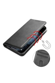 Resim UPEKA Huawei P20 Lite Kılıf Hakiki Deri Cüzdan Gizli Mıktanıslı Kartvizitli 
