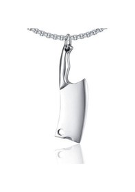 Resim Paslanmaz Çelik Mutfak Bıçağı Kolye Şef Satır Kolye Kadınlar Ve E Çok Renkli 